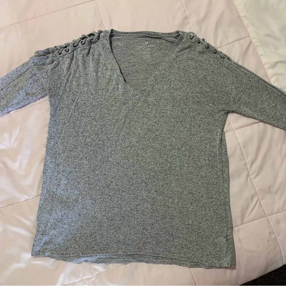 Small Grey American Eagle Soft&Sexy long sleeve top